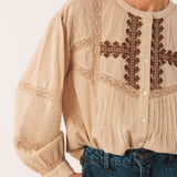 Indi & Cold Ethnic Embroidered Shirt / Piedra