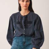 Indi & Cold Ethnic Embroidered Shirt / Indigo