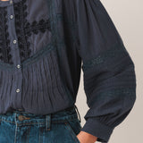 Indi & Cold Ethnic Embroidered Shirt / Indigo