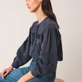 Indi & Cold Ethnic Embroidered Shirt / Indigo