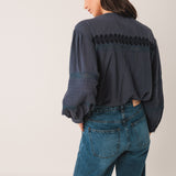 Indi & Cold Ethnic Embroidered Shirt / Indigo