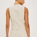 Rails La Jolla Vest / Ecru Railroad Stripe