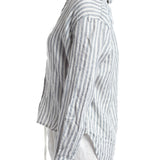 Crossley Stripe Linen Shirt - Grey/White