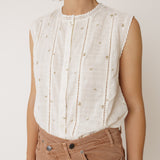 Indi & Cold Embroidered Cotton Sleeveless Top