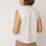 Indi & Cold Embroidered Cotton Sleeveless Top
