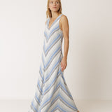 Indi & Cold Chevron Stripe Organic Cotton Maxi Dress