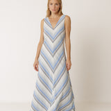 Indi & Cold Chevron Stripe Organic Cotton Maxi Dress