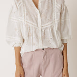 Indi & Cold Broderie Anglaise Baloon Sleeve Blouse