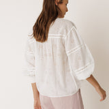 Indi & Cold Broderie Anglaise Baloon Sleeve Blouse