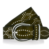 B.belt Melinda Silver Buckle Belt / Dark Green