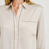 Rails Oak Silk Shirt / Moonbean