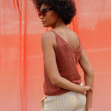 Indi & Cold Basic Linen Tank / Terracota