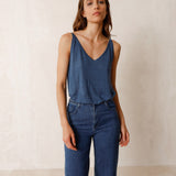 Indi & Cold Basic Linen Tank / Indigo