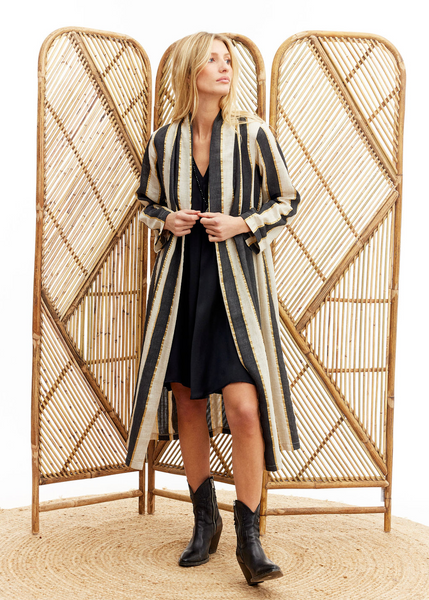 Regency Stripe Linen Coat