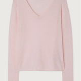 American Vintage V Neck Jumper - Rosy