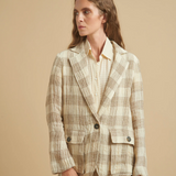 Diega Vamico Check Linen Blazer