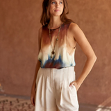 Lauren Vidal Tie Dye Blizz Tank Top / Indigo