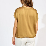 Lauren Vidal Loose V-Neck Top / Havana