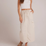 Bella Dahl Goldie Bellow Pocket Cargo Skirt - Seashell Sand