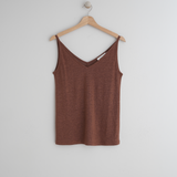 Indi & Cold Basic Linen Tank / Terracota