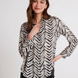 Bella Dahl Flowy Button Down Shirt - Batik Chevron