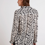 Bella Dahl Flowy Button Down Shirt - Batik Chevron