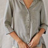 Bella Dahl  Split Back Button Down - Soft Army