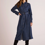 Bella Dahl Western Yoke Midi Dress - Dark Denim