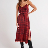 Bella Dahl V Neck Cami Shift Dress - Blurred Plaid