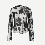 Samsoe Samsoe Samadda Blouse / Black Blooming Burnout