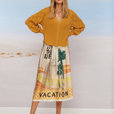 Elizabeth Printed Midi Skirt / Vacation