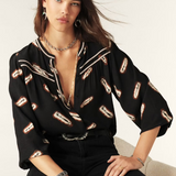 Ba&sh Capella Blouse Coffee Noir