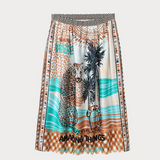 Vanessa printed Midi Skirt / Safari