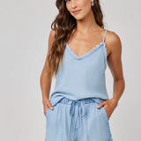 Bella Dahl Frayed Cami - Coastal Spray Wash