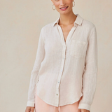 Bella Dahl Pocket Button Down Linen Shirt - Linen Sand