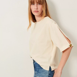 Sessùn Angeleyes Slit Sleeves T-shirt / Milk
