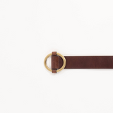 Sessùn Tisao leather belt with round buckle / Chestnut
