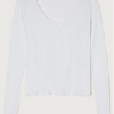 American Vintage Sonoma Long Sleeve V Neck T Shirt / White