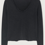 American Vintage Sonoma Long Sleeve V Neck T Shirt / Vintage Black