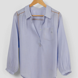 Marie Louise De Monterey New Birkin Blouse / Pale Blue
