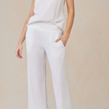 Bella Dahl Smocked Waist Wide Leg Pant - White