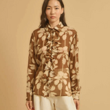 Diega Cianta Shirt / Camel - Ecru
