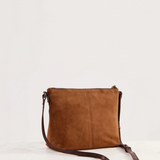 Suede Essential Crossbody Bag / Camel