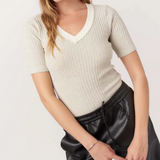 Project Social T Brooks Heathered V Neck Tee / Cream