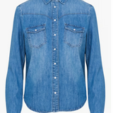Please Snap Button Shirt / Denim Blue