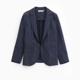 Please Pinstripe Blazer / Navy