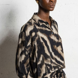 Please Oversized Printed Shirt / Tiger Print