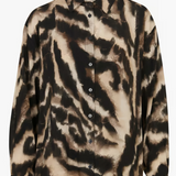 Please Oversized Printed Shirt / Tiger Print