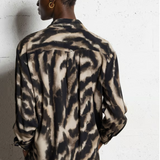 Please Oversized Printed Shirt / Tiger Print