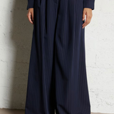 Please Pinstripe Palazzo Pants / Navy